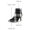 image:imageAllegra K Women Plaid Pointed Toe Side Zip Stiletto Heel Ankle BootsBlack White