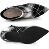 image:imageAllegra K Women Plaid Pointed Toe Side Zip Stiletto Heel Ankle BootsBlack White