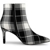 image:imageAllegra K Women Plaid Pointed Toe Side Zip Stiletto Heel Ankle BootsBlack White