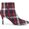 image:imageAllegra K Women Plaid Pointed Toe Side Zip Stiletto Heel Ankle BootsBlue White