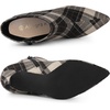 image:imageAllegra K Women Plaid Pointed Toe Side Zip Stiletto Heel Ankle BootsBrown