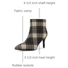 image:imageAllegra K Women Plaid Pointed Toe Side Zip Stiletto Heel Ankle BootsBrown