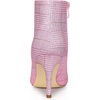image:imageAllegra K Women Plaid Pointed Toe Side Zip Stiletto Heel Ankle BootsGlitter Pink