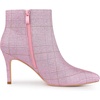 image:imageAllegra K Women Plaid Pointed Toe Side Zip Stiletto Heel Ankle BootsGlitter Pink