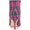image:imageAllegra K Women Plaid Pointed Toe Side Zip Stiletto Heel Ankle BootsHot Pink