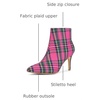 image:imageAllegra K Women Plaid Pointed Toe Side Zip Stiletto Heel Ankle BootsHot Pink