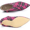 image:imageAllegra K Women Plaid Pointed Toe Side Zip Stiletto Heel Ankle BootsHot Pink