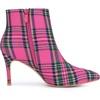 image:imageAllegra K Women Plaid Pointed Toe Side Zip Stiletto Heel Ankle BootsHot Pink