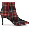 image:imageAllegra K Women Plaid Pointed Toe Side Zip Stiletto Heel Ankle BootsRed Green