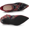 image:imageAllegra K Women Plaid Pointed Toe Side Zip Stiletto Heel Ankle BootsRed Green