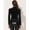 image:imageAllegra K Women Vintage Velvet Puff Long Sleeve Mock Neck Christmas BlouseBlack