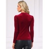 image:imageAllegra K Women Vintage Velvet Puff Long Sleeve Mock Neck Christmas BlouseBurgundy
