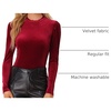 image:imageAllegra K Women Vintage Velvet Puff Long Sleeve Mock Neck Christmas BlouseBurgundy