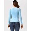 image:imageAllegra K Women Vintage Velvet Puff Long Sleeve Mock Neck Christmas BlouseLight Blue