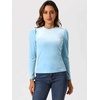 image:imageAllegra K Women Vintage Velvet Puff Long Sleeve Mock Neck Christmas BlouseLight Blue