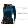 image:imageAllegra K Women Vintage Velvet Puff Long Sleeve Mock Neck Christmas BlousePeacock Blue