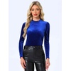 image:imageAllegra K Women Vintage Velvet Puff Long Sleeve Mock Neck Christmas BlouseRoyal Blue