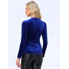 image:imageAllegra K Women Vintage Velvet Puff Long Sleeve Mock Neck Christmas BlouseRoyal Blue