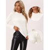 image:imageAllegra K Women Vintage Velvet Puff Long Sleeve Mock Neck Christmas BlouseWhite