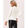 image:imageAllegra K Women Vintage Velvet Puff Long Sleeve Mock Neck Christmas BlouseWhite