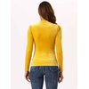 image:imageAllegra K Women Vintage Velvet Puff Long Sleeve Mock Neck Christmas BlouseYellow
