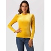 image:imageAllegra K Women Vintage Velvet Puff Long Sleeve Mock Neck Christmas BlouseYellow