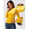 image:imageAllegra K Women Vintage Velvet Puff Long Sleeve Mock Neck Christmas BlouseYellow