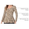 image:imageAllegra K Womens Animal Print Ruffled Hem Scoop Neck Casual Peplum BlouseApricotleopard