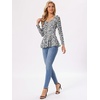 image:imageAllegra K Womens Animal Print Ruffled Hem Scoop Neck Casual Peplum BlouseBlack Whiteanimal