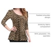 image:imageAllegra K Womens Animal Print Ruffled Hem Scoop Neck Casual Peplum BlouseBrownleopard