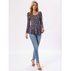image:imageAllegra K Womens Animal Print Ruffled Hem Scoop Neck Casual Peplum BlouseGray Pinkanimal