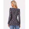 image:imageAllegra K Womens Animal Print Ruffled Hem Scoop Neck Casual Peplum BlouseGray Pinkanimal