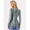 image:imageAllegra K Womens Animal Print Ruffled Hem Scoop Neck Casual Peplum BlouseLight Graysnake