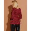 image:imageAllegra K Womens Animal Print Ruffled Hem Scoop Neck Casual Peplum BlouseRedleopard