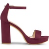 image:imageAllegra K Womens Ankle Strap Platform Chunky Heels Sandals 55 Burgundy