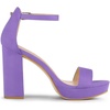 image:imageAllegra K Womens Ankle Strap Platform Chunky Heels Sandals 95 Purple