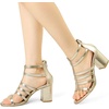 image:imageAllegra K Womens Chunky Heels Gladiators SandalsGold