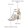 image:imageAllegra K Womens Chunky Heels Gladiators SandalsSilver White