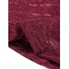 image:imageAllegra K Womens Floral Lace Long Sleeve Mock Neck Sheer BlouseBurgundy