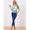 image:imageAllegra K Womens Floral Lace Long Sleeve Mock Neck Sheer BlouseLight Green
