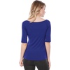 image:imageAllegra K Womens Half Sleeves Boat Neck Fitted Elbow Length Soft TShirtBlue