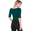 image:imageAllegra K Womens Half Sleeves Boat Neck Fitted Elbow Length Soft TShirtDark Green