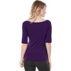 image:imageAllegra K Womens Half Sleeves Boat Neck Fitted Elbow Length Soft TShirtDark Purple