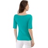 image:imageAllegra K Womens Half Sleeves Boat Neck Fitted Elbow Length Soft TShirtGreen