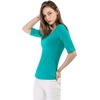 image:imageAllegra K Womens Half Sleeves Boat Neck Fitted Elbow Length Soft TShirtGreen