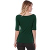 image:imageAllegra K Womens Half Sleeves Boat Neck Fitted Elbow Length Soft TShirtOlive Green