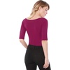 image:imageAllegra K Womens Half Sleeves Boat Neck Fitted Elbow Length Soft TShirtWine