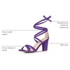 image:imageAllegra K Womens Lace Up High Block Heeled SandalsPurple Heeled Sandals 6 M US