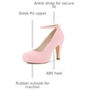 image:imageAllegra K Womens Low Platform Round Toe Stiletto Heels Ankle Strap PumpsBling Pink