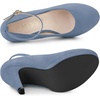 image:imageAllegra K Womens Low Platform Round Toe Stiletto Heels Ankle Strap PumpsHaze Blue